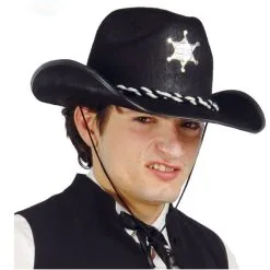 Jourdefete Chapeau Shérif Noir Adulte