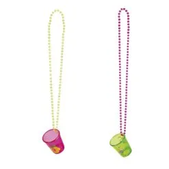 Jourdefete Collier De Perles Avec Verre - Couleur Au Choix -Déguisement Originaux Soldes 52464a