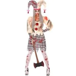 Jourdefete Déguisement Femme – Arlequin Sanglant (Taille Au Choix)