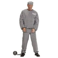 Jourdefete Costume De Prisonnier Rayé Homme - Taille Au Choix
