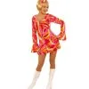 Jourdefete Costume Disco 70's Fuchsia / Rouge - Taille Au Choix