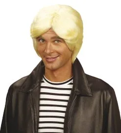 Jourdefete Perruque Blonde Platine Claude François