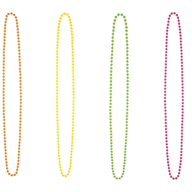 Jourdefete 4 Colliers Fantaisies Colorés 1 Jourdefete 4 Colliers Fantaisies Colorés