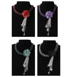 Jourdefete Collier Ras Le Cou Fleur Gothique - Coloris Au Choix