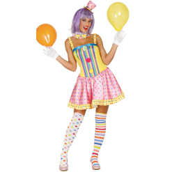 Jourdefete Déguisement Clown Funny Femme - Taille Au Choix