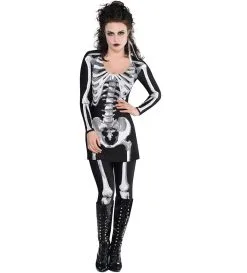 Jourdefete Déguisement De Squelette "Black And Bones" Femme - Taille Au Choix