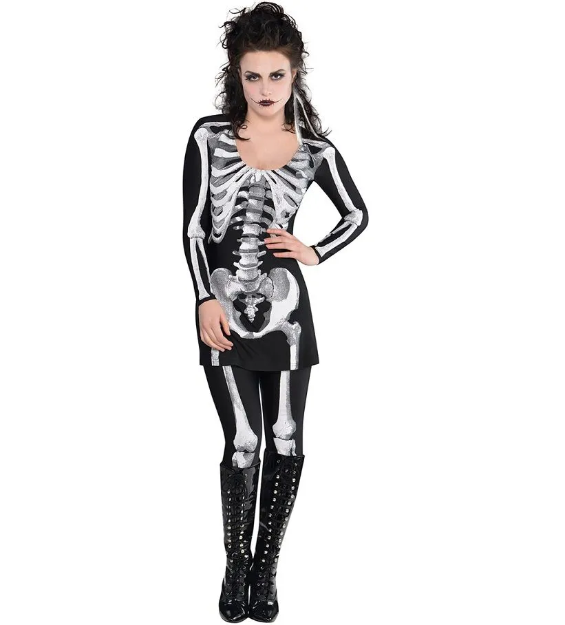 Jourdefete Déguisement De Squelette "Black And Bones" Femme - Taille Au Choix 1 Jourdefete Déguisement De Squelette "Black And Bones" Femme - Taille Au Choix