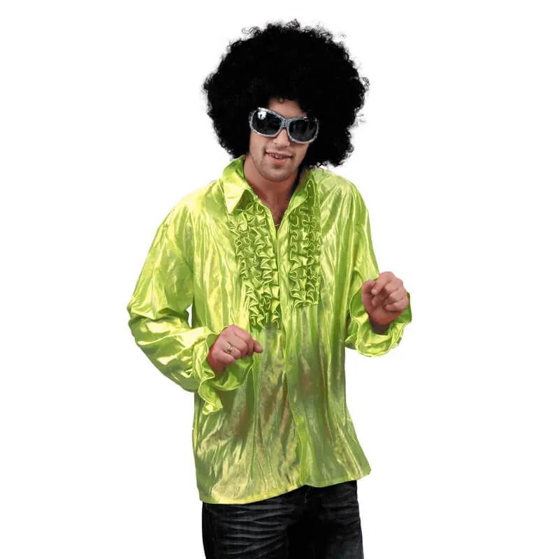 Jourdefete Chemise Star Du Disco à Froufrous - Vert - Taille Au Choix 1 Jourdefete Chemise Star Du Disco à Froufrous - Vert - Taille Au Choix