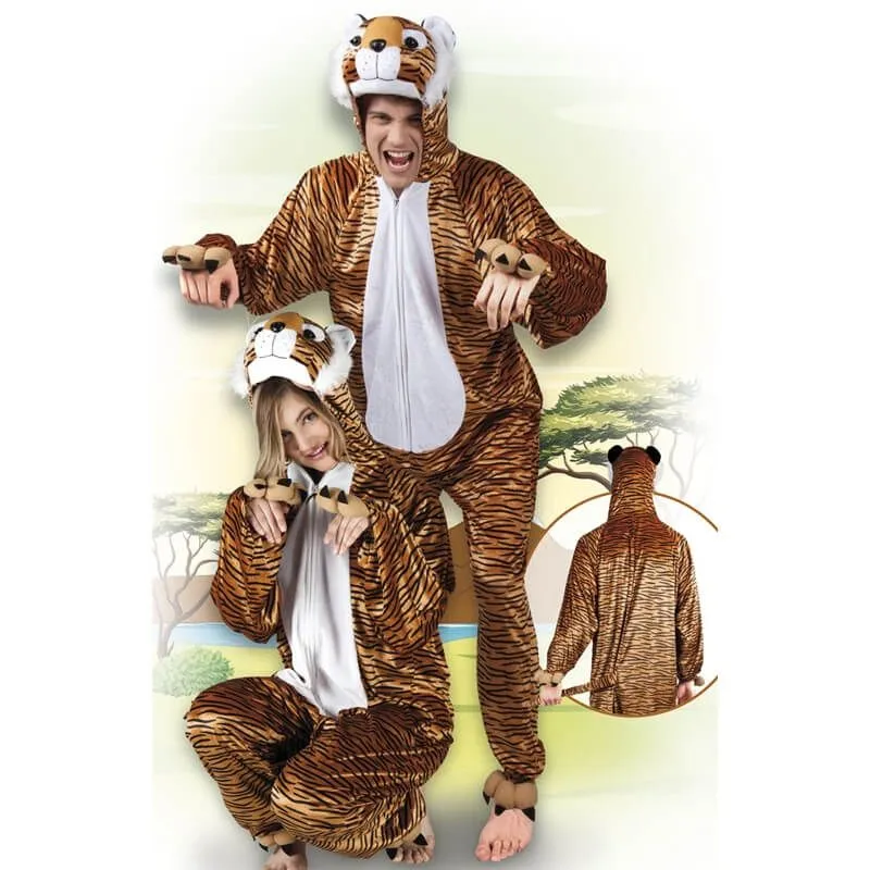 Jourdefete Costume De Tigre En Peluche - Taille Au Choix 1 Jourdefete Costume De Tigre En Peluche - Taille Au Choix