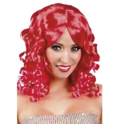 Jourdefete Perruque Femme Bouclée Rouge