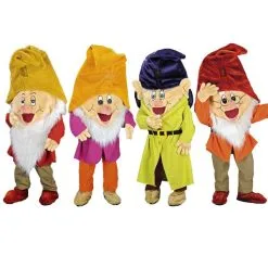 Jourdefete Mascottes 4 Nains Dormeur, Prof, Simplet, Joyeux