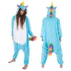 Jourdefete Déguisement Kigurumi Licorne Bleue - Taille M