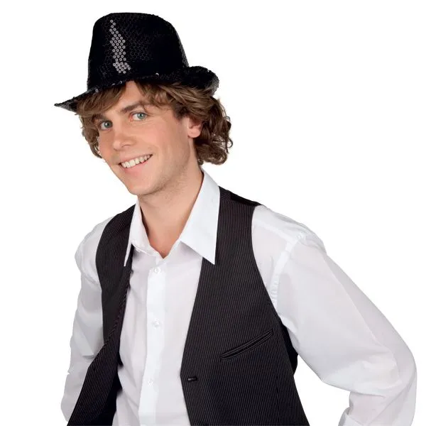 Jourdefete Borsalino Disco Noir Sequins 1 Jourdefete Borsalino Disco Noir Sequins