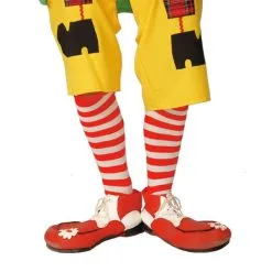 Jourdefete Chaussettes Rayées De Clown Blanc/Rouge
