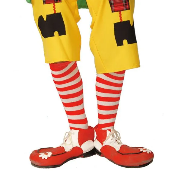 Jourdefete Chaussettes Rayées De Clown Blanc/Rouge 1 Jourdefete Chaussettes Rayées De Clown Blanc/Rouge