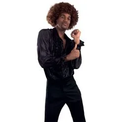 Jourdefete Chemise 70's Noire En Satin