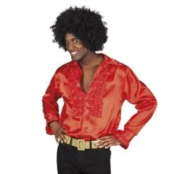 Jourdefete Chemise Disco à Froufrous Taille L - Couleur Au Choix -Déguisement Originaux Soldes chemise disco a froufrous taille l couleur vert 2