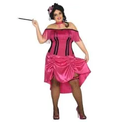 Jourdefete Déguisement Charleston Pour Femme - Robe Rose à Franges Et à Pois - Taille XXL