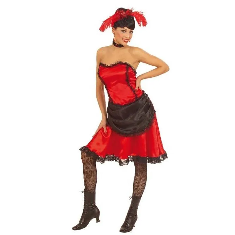 Jourdefete Déguisement Cabaret Danseuse De Saloon Rouge - M 1 Jourdefete Déguisement Cabaret Danseuse De Saloon Rouge - M