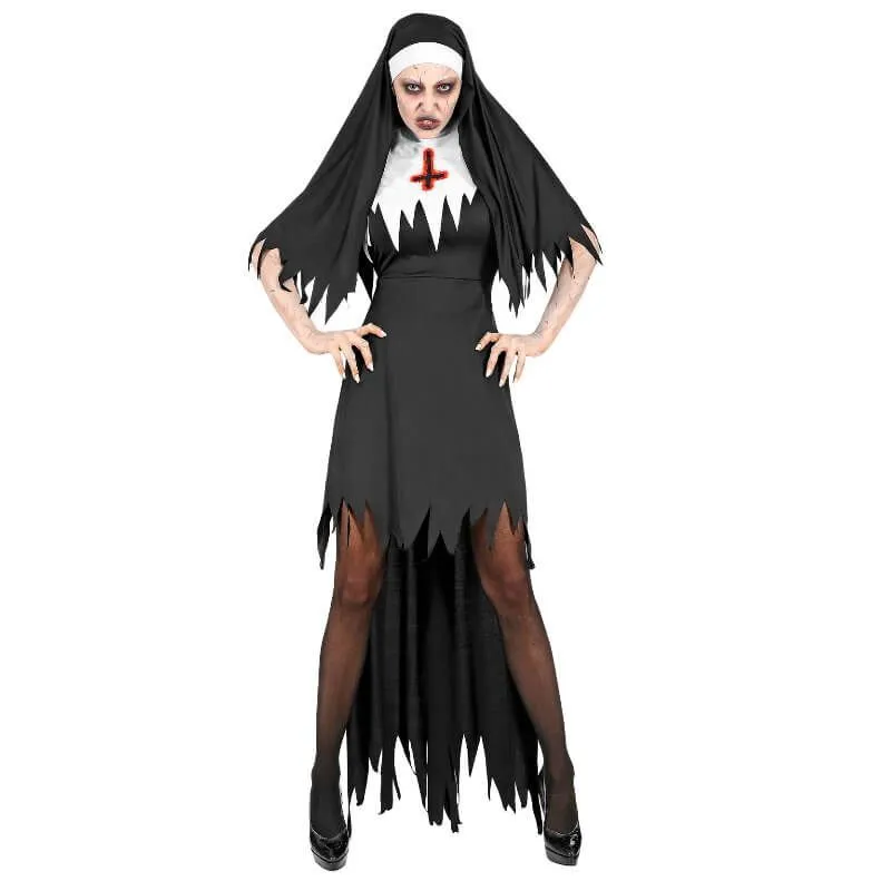 Jourdefete Déguisement De Nonne Horreur Pour Femme - Taille Au Choix 1 Jourdefete Déguisement De Nonne Horreur Pour Femme - Taille Au Choix
