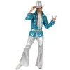 Jourdefete Costume Disco Bleu Métallisé Homme