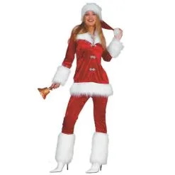 Jourdefete Déguisement Femme - Mère Noël En Pantalon - Taille Au Choix