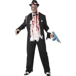 Jourdefete Déguisement Gangster Zombie Homme - Taille Au Choix