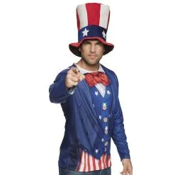 Jourdefete Tee-Shirt USA Oncle Sam Adulte - Taille Au Choix