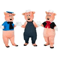 Jourdefete Mascottes Des 3 Petits Cochons -Déguisement Originaux Soldes mascottes 3 petits cochons